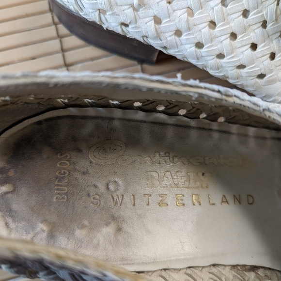 Bally Switzerland Burgos Continentals  Men Size 8 White Woven Leather Causal Loa main image 5